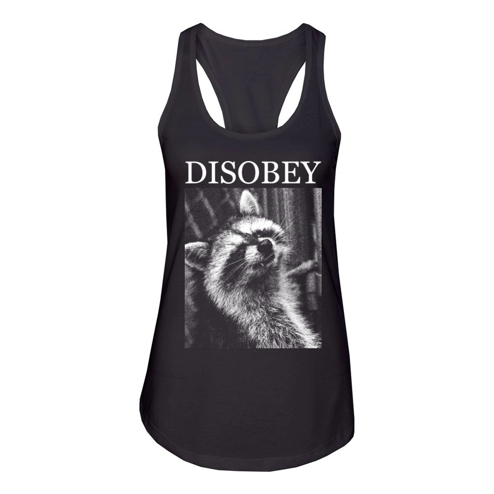 Disobey Raccoon Women's Racerback Tank