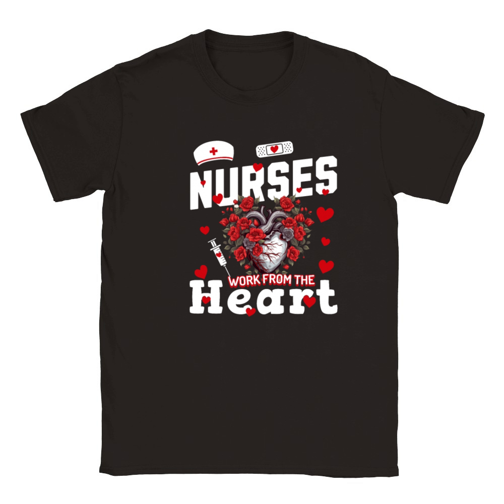 Nurses Work from the Heart Nurses Day Design Classic Kids Crewneck T-shirt