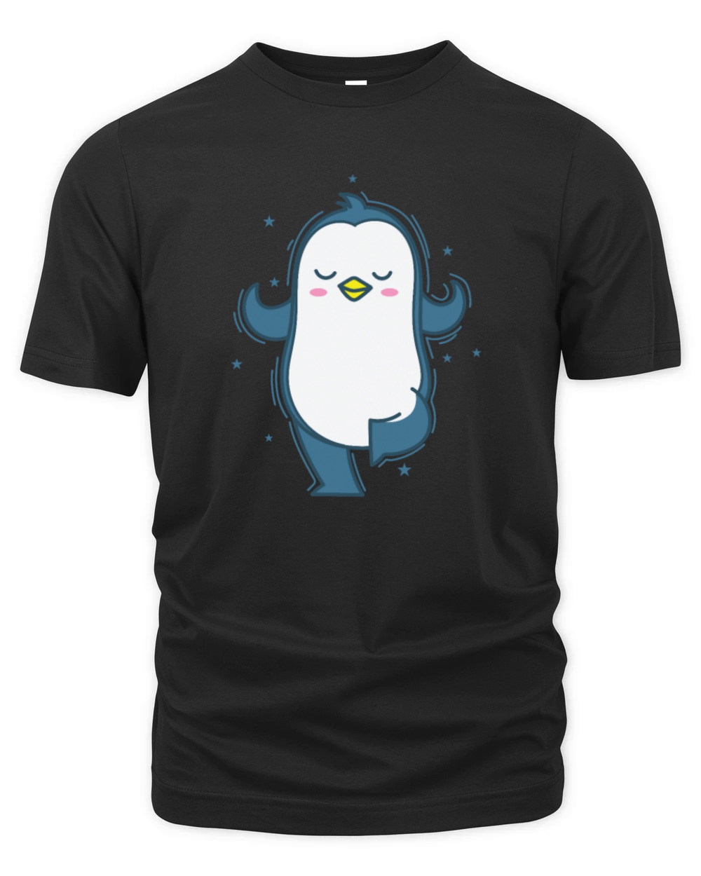 Penguin doing Yoga or Meditating Antarctica Organic Unisex T-shirt