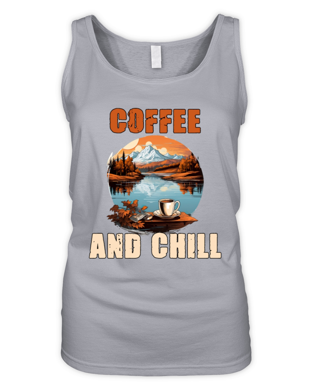 Coffee And Chill Vintage Mountain Nature Scene Organic Women's Tank Top