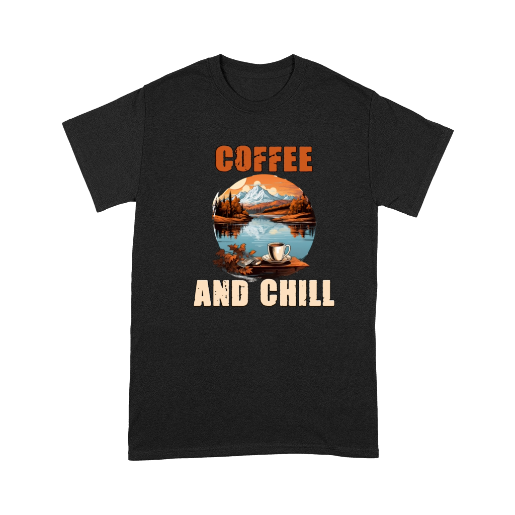 Coffee And Chill Vintage Mountain Nature Scene Premium T-shirt