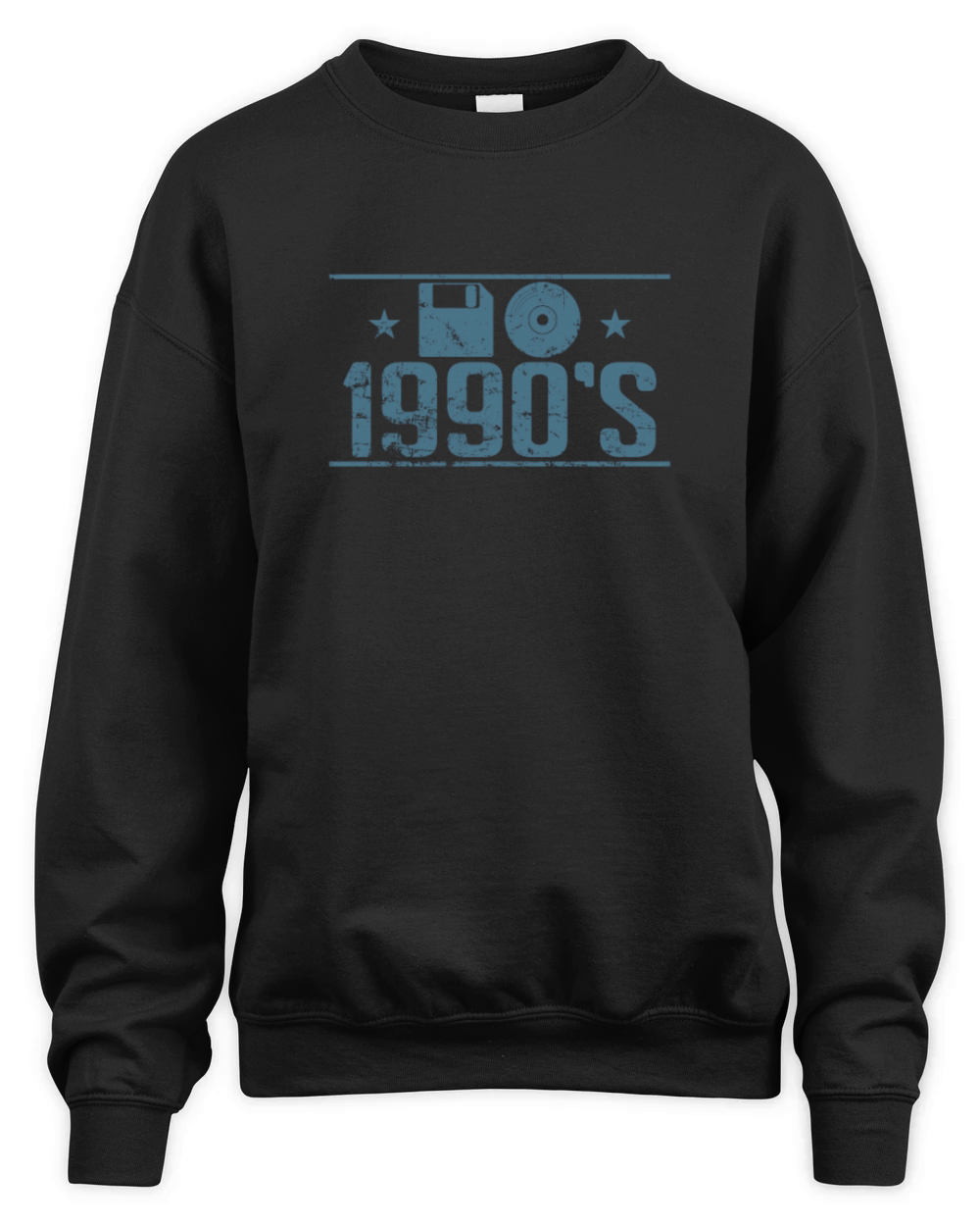 Floppy Disk and CD 1990s Retro Memory Module Unisex Premium Crewneck Sweatshirt