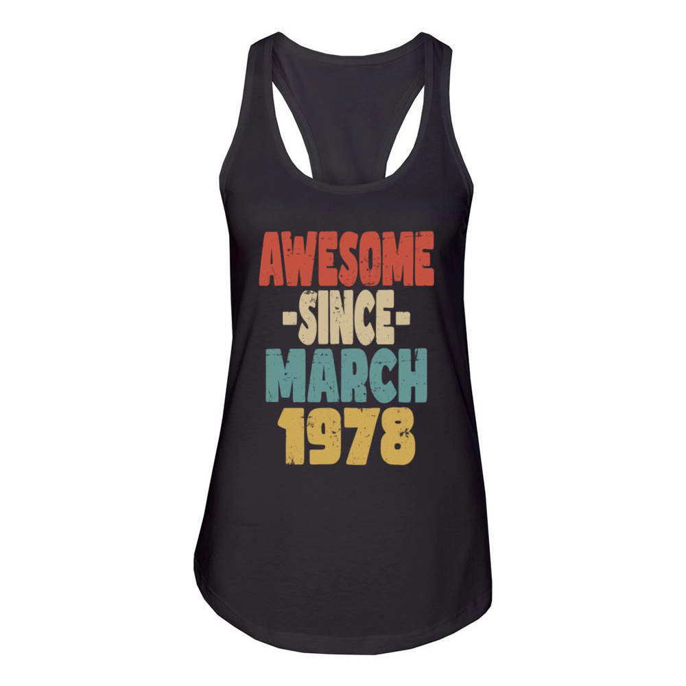 Awesome March 1978 Women's Racerback Tank