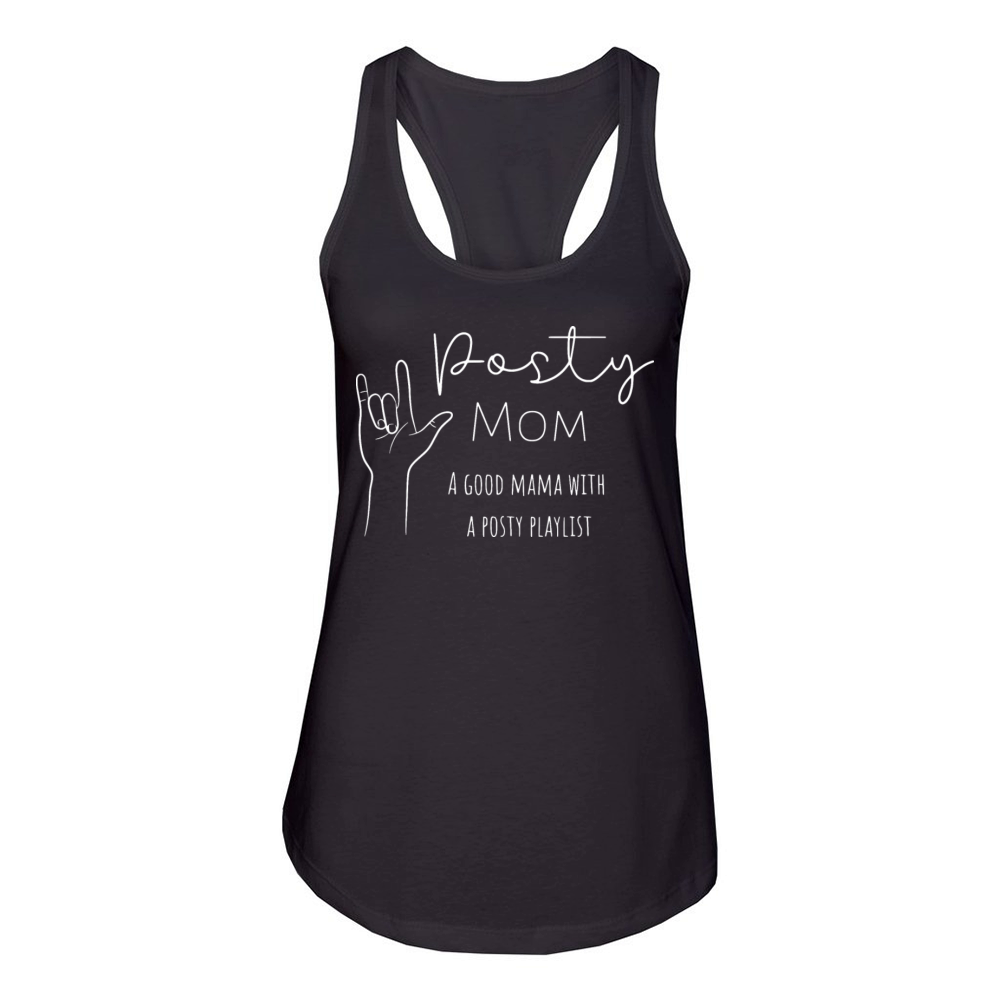 Posty Moma Good Mama With A Posty Playlist Women's Racerback Tank