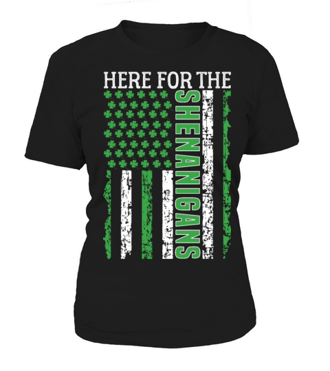 Here For The Shenanigans American Flag St Patrick Women's T-Shirt