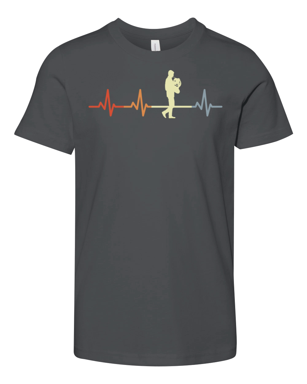 Vintage French Hornist Heartbeat Youth Unisex Jersey Tee