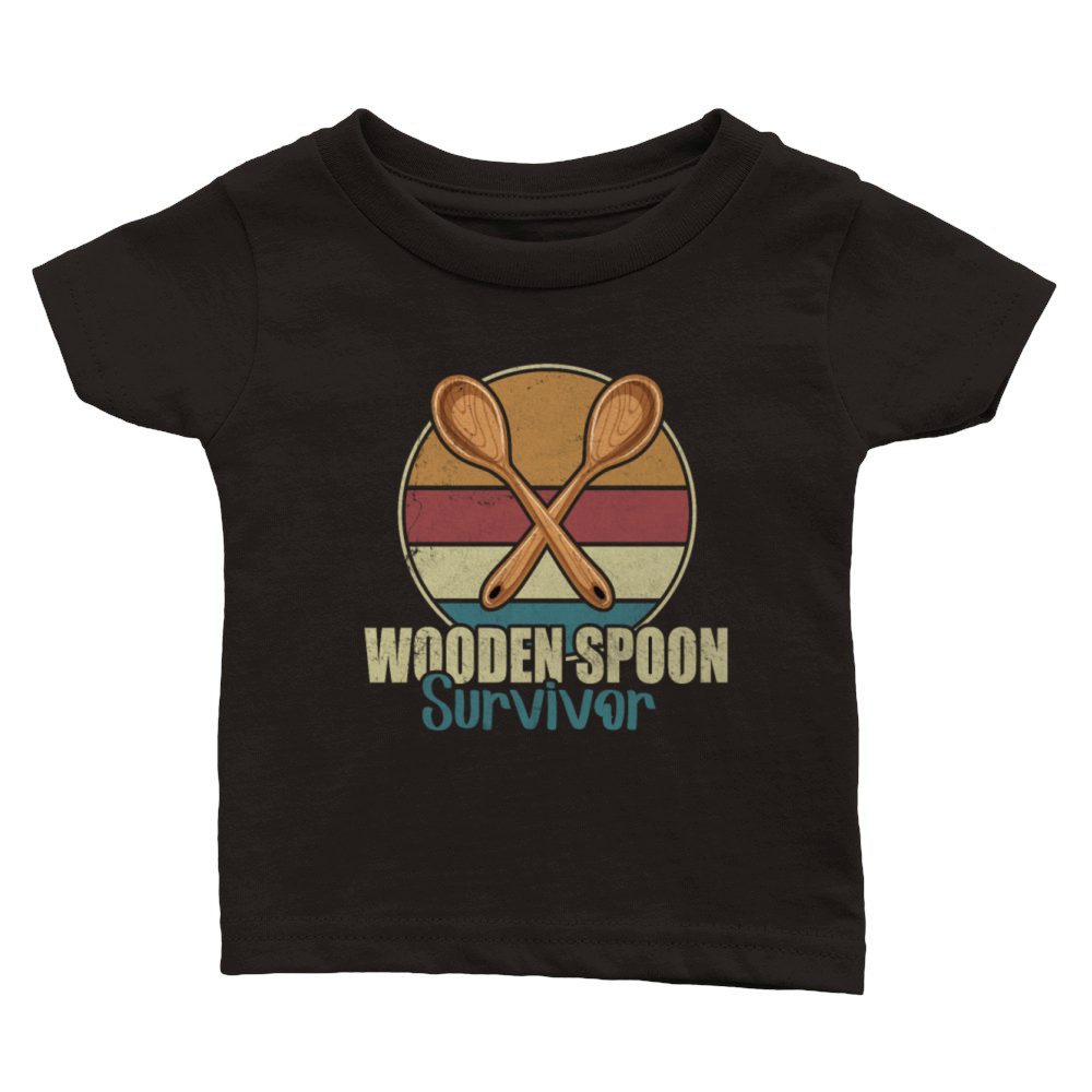 Childrens Education Spoon - Wooden Spoon Survivor Classic Baby Crewneck T-shirt