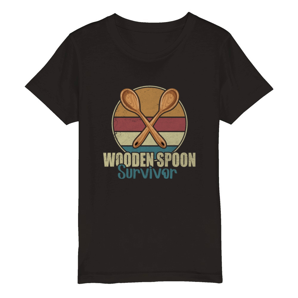 Childrens Education Spoon - Wooden Spoon Survivor Organic Kids Crewneck T-shirt