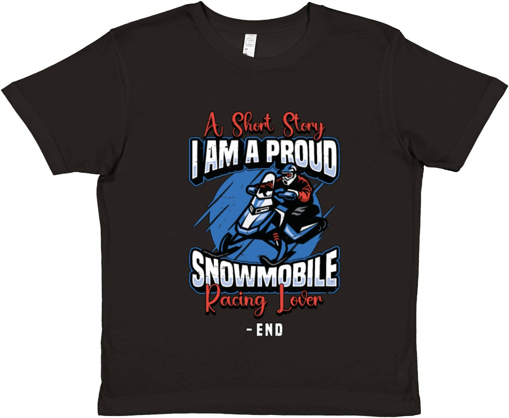 Snowmobile Racing Lover A Short Story Snow Lover Premium Kids Crewneck T-shirt