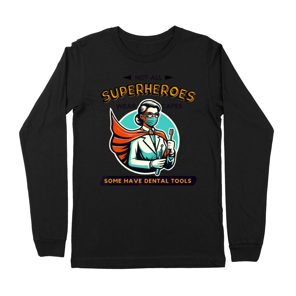 Female Dentist Superhero - Empowering Premium Long Sleeve