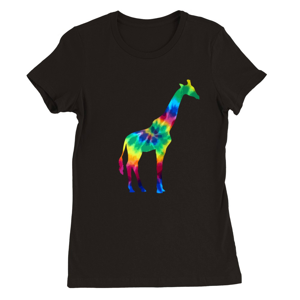 Giraffe Tie Dye Animal Gift Premium Womens Crewneck T-shirt