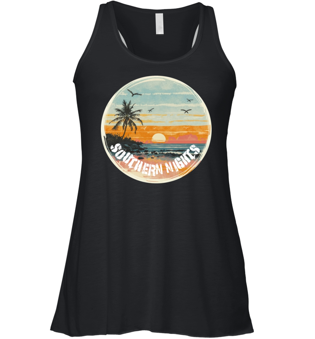 Timeless Coastal Charm Tee - Beach Sunsets Women's Flowy Tank Top