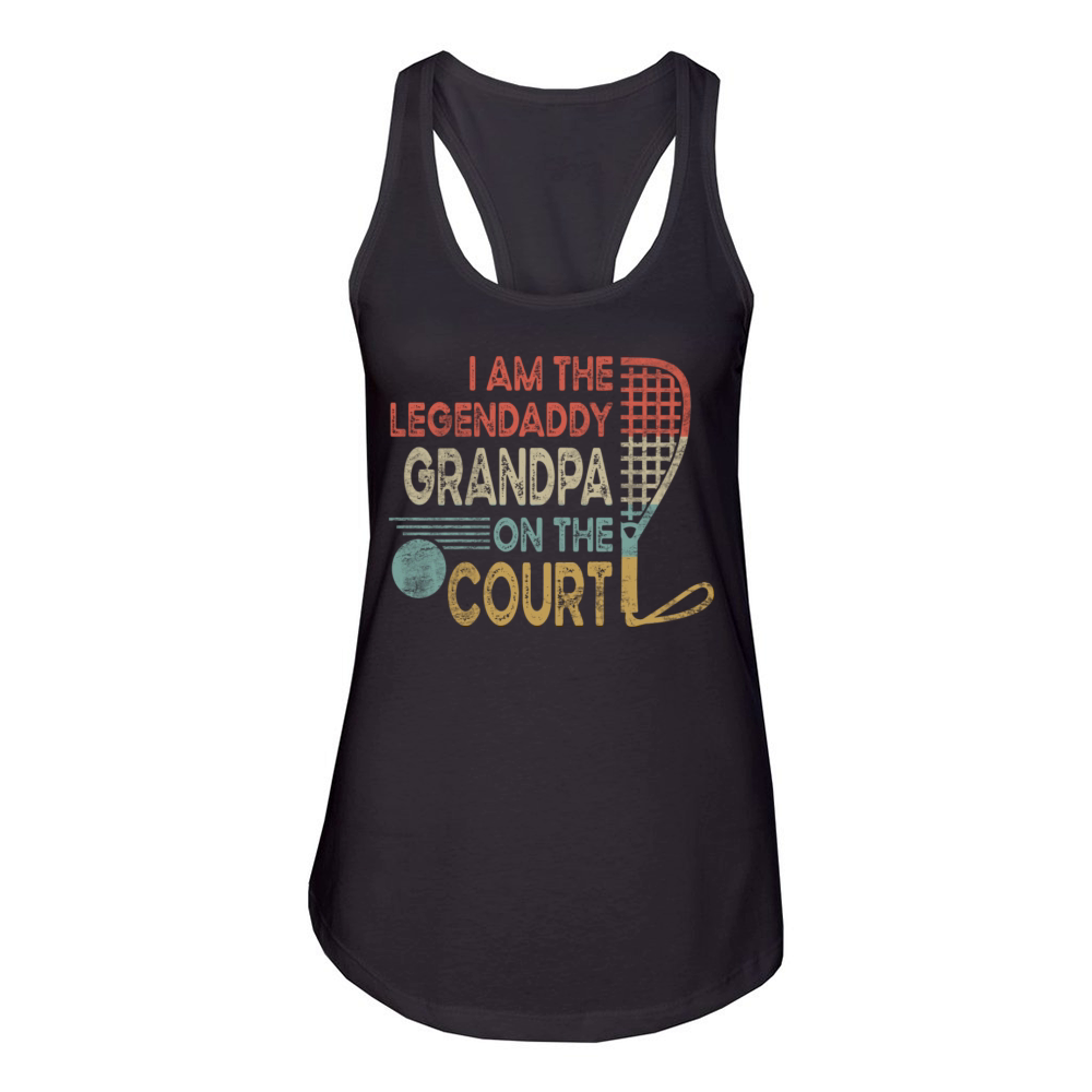 Retro Racquetball Gandpa Women's Racerback Tank