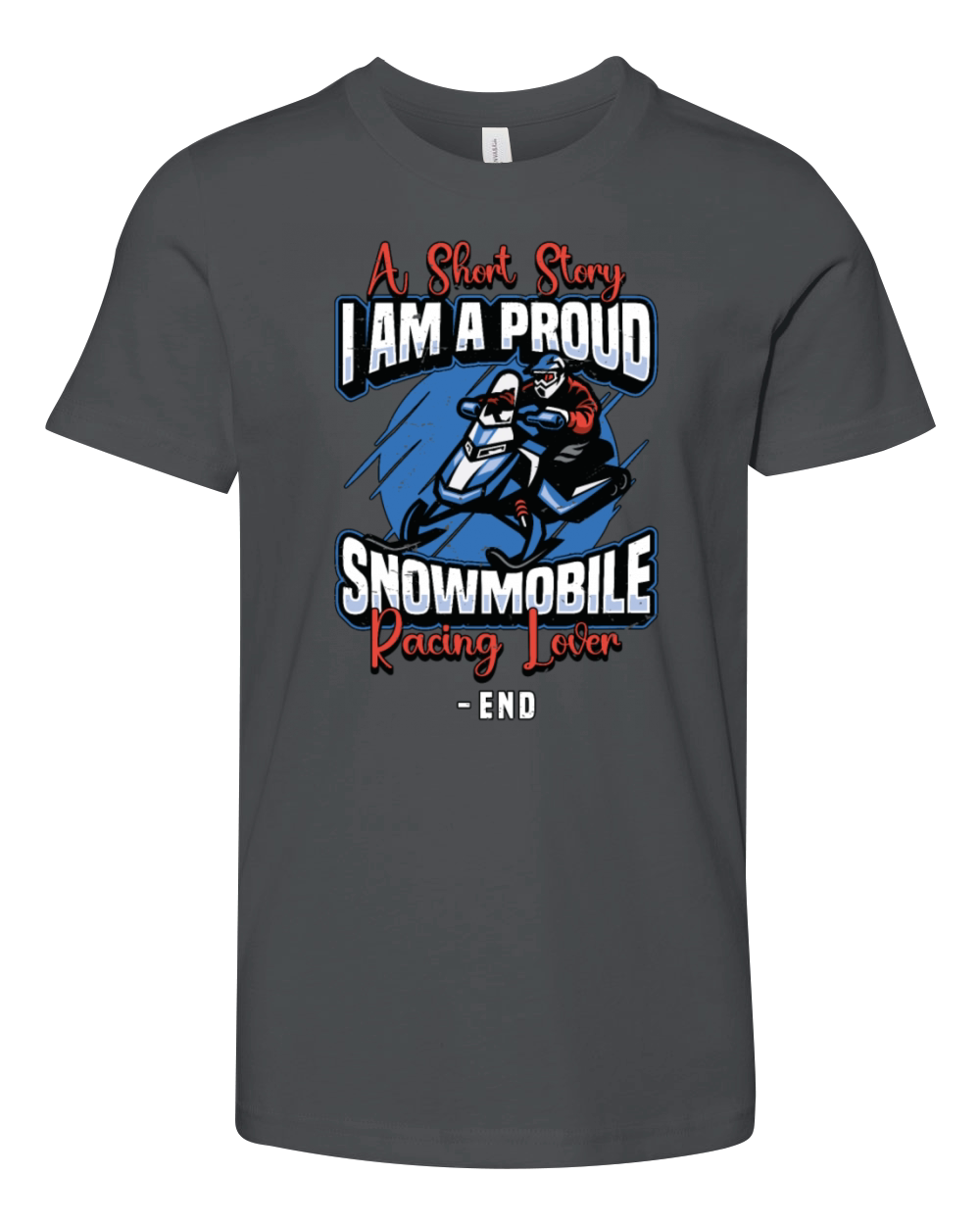 Snowmobile Racing Lover A Short Story Snow Lover Youth Unisex Jersey Tee