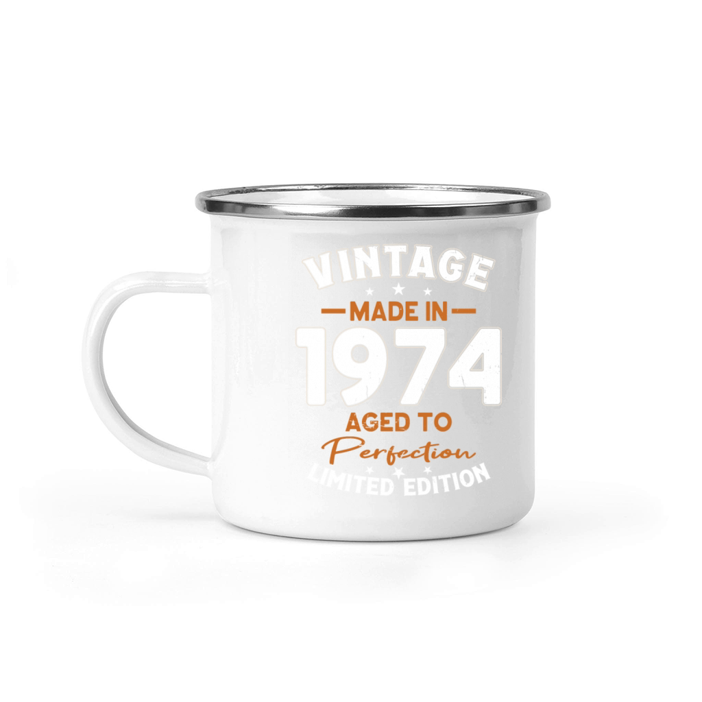 50th birthday vintage 1974 made in 1974 Camping Mug