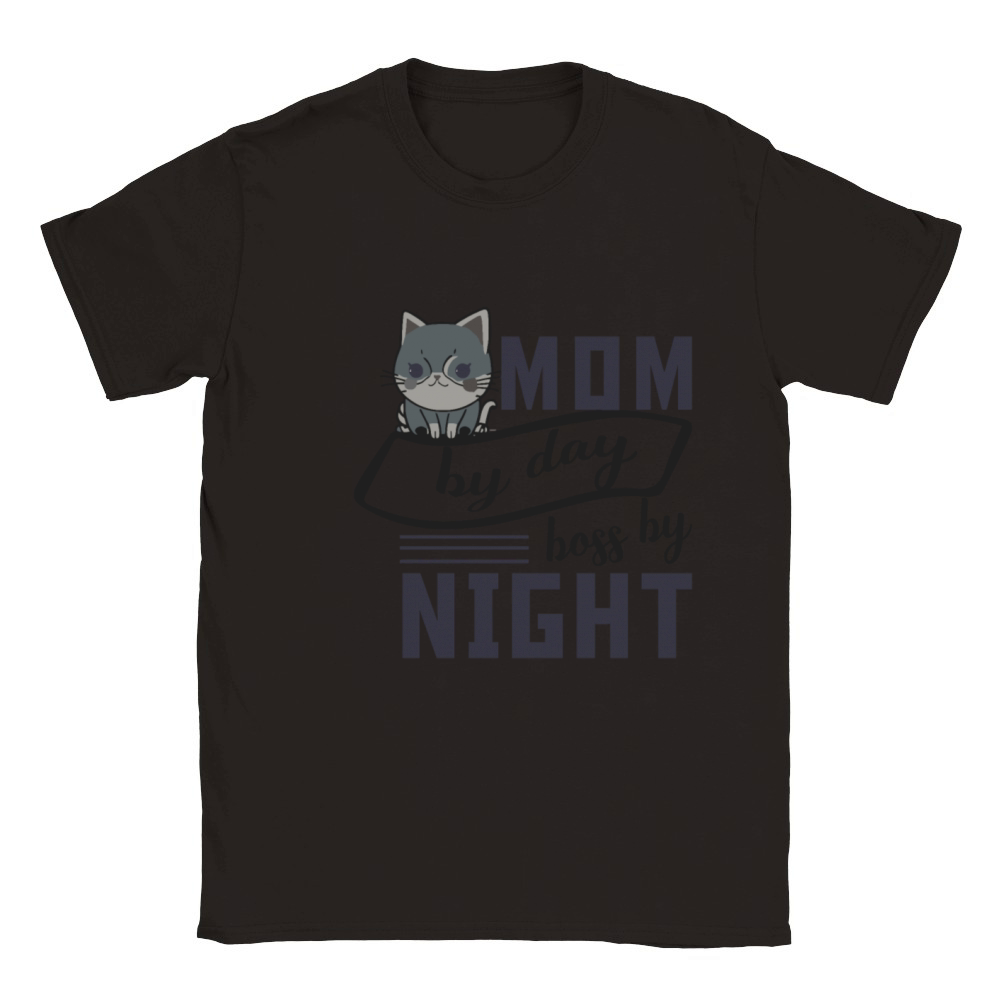 Mom By Day Boss By Night Classic Kids Crewneck T-shirt
