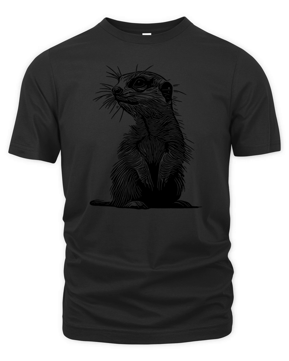 Cute Meerkat With Fur And Horizontal Stripes Organic Unisex T-shirt
