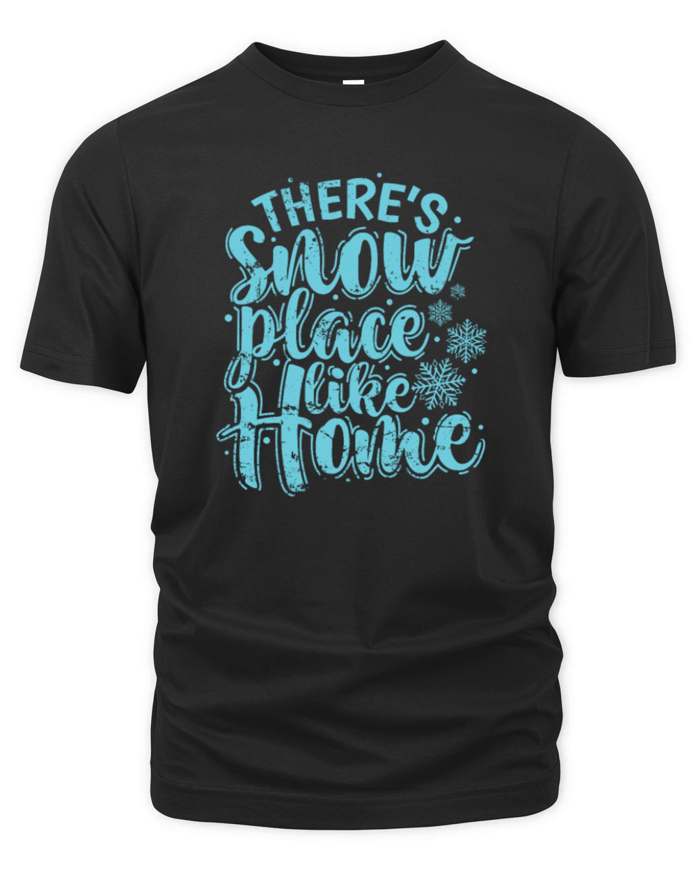 Theres Snow place like Home Winter Tobogganing Organic Unisex T-shirt