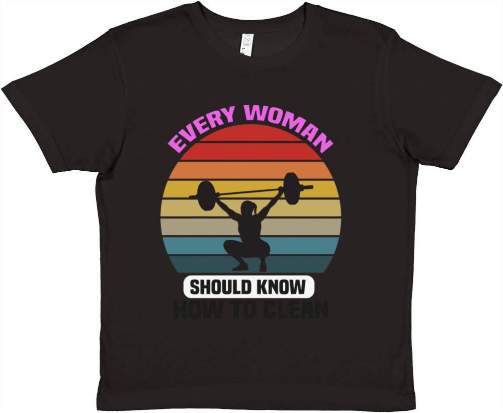 funny gym every woman should know how to clean Premium Kids Crewneck T-shirt