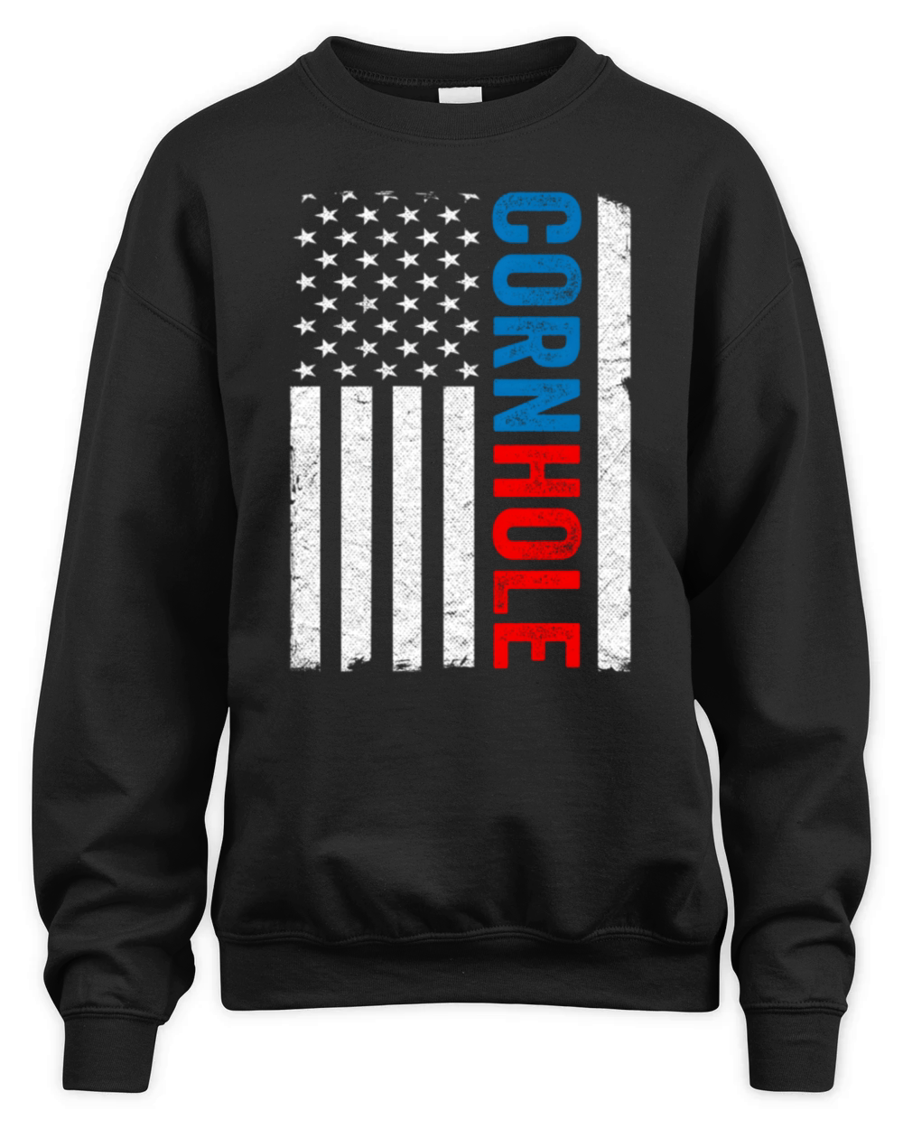 Us American Flag Corn Hole Bean Bag Toss Player Co Unisex Premium Crewneck Sweatshirt