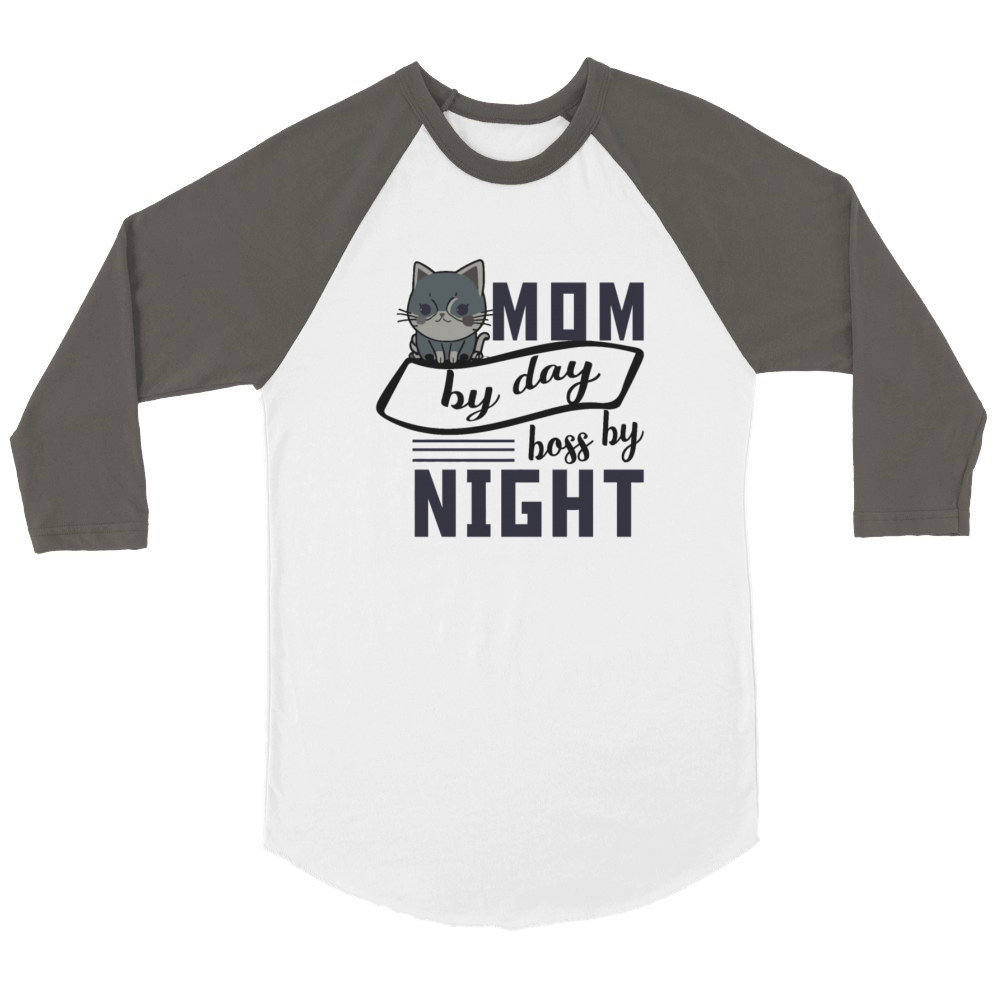 Mom By Day Boss By Night Unisex ¾ sleeve Raglan T-shirt