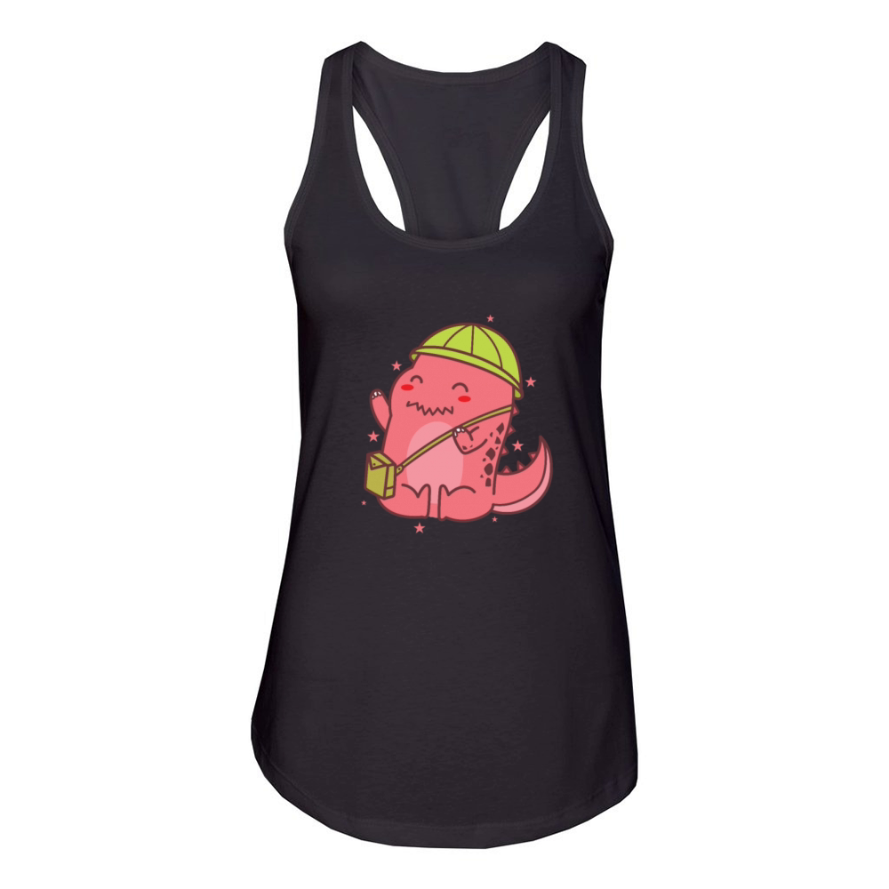 Dino with Handbag Dinosaur Age Women's Racerback Tank
