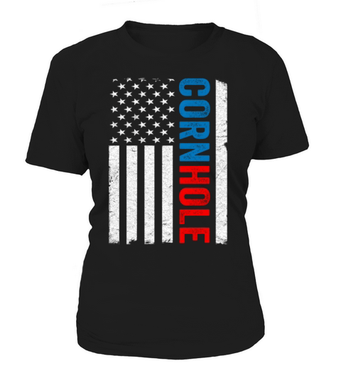 Us American Flag Corn Hole Bean Bag Toss Player Co Women's T-Shirt