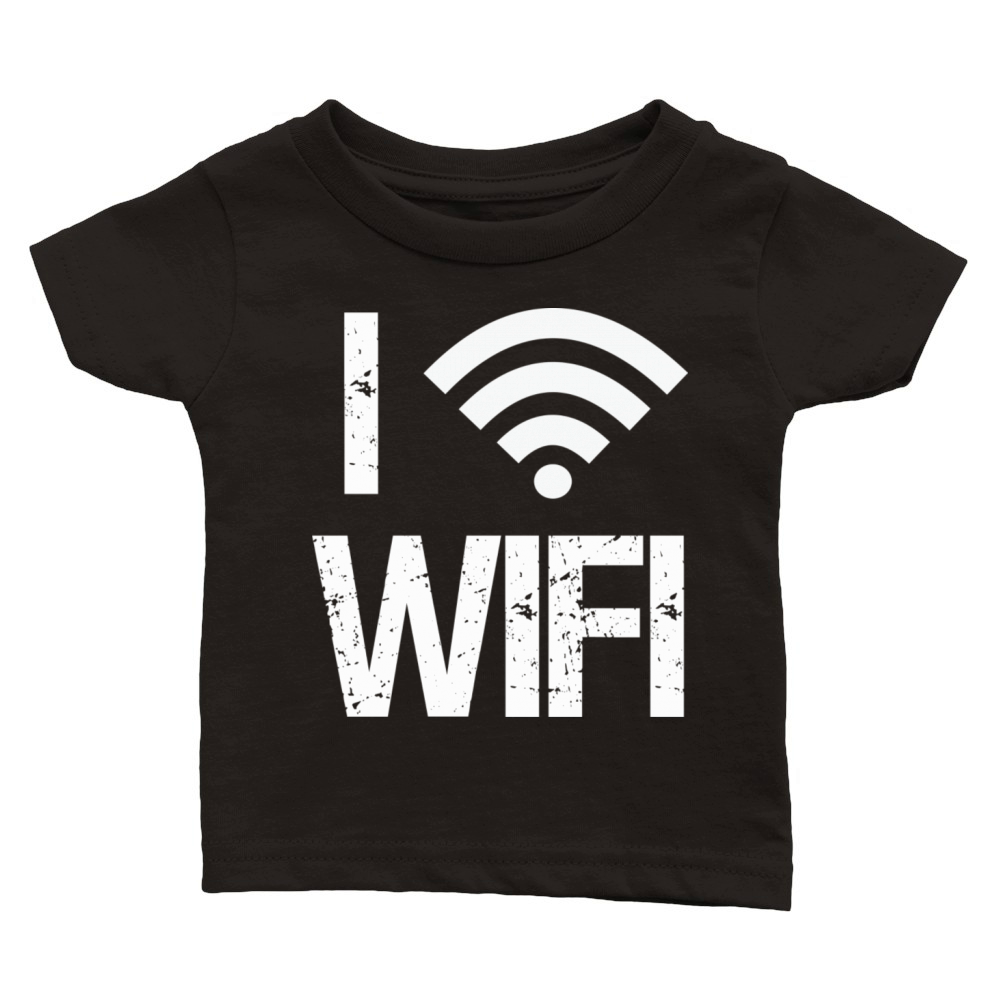 I love wifi slogan symbol Classic Baby Crewneck T-shirt