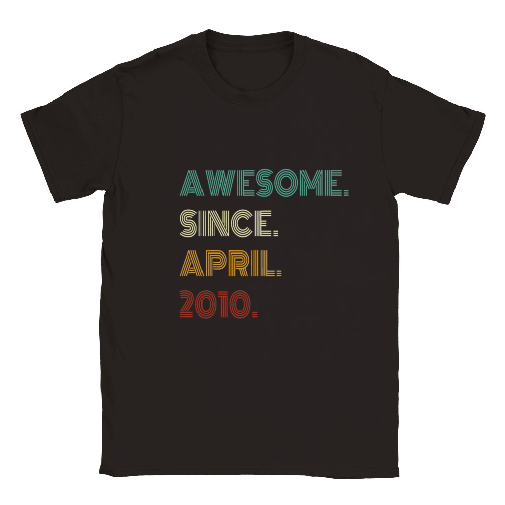 13 Years Old Awesome Since April 2010 13th Birthda Classic Kids Crewneck T-shirt