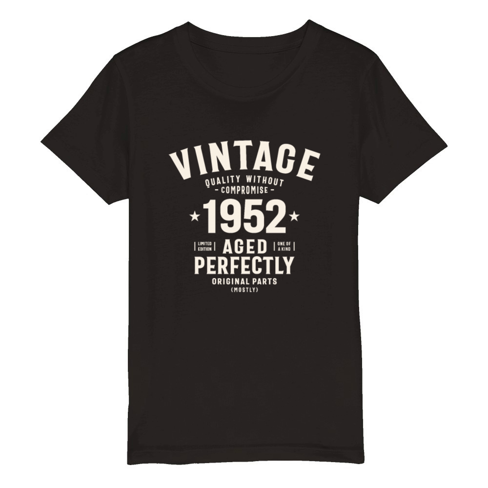1952 72nd Birthday Gifts 72 Year Old Men Women Organic Kids Crewneck T-shirt