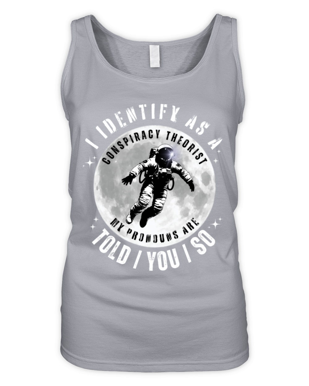 Identify Conspiracy Theorist Astronaut Moon Organic Women's Tank Top