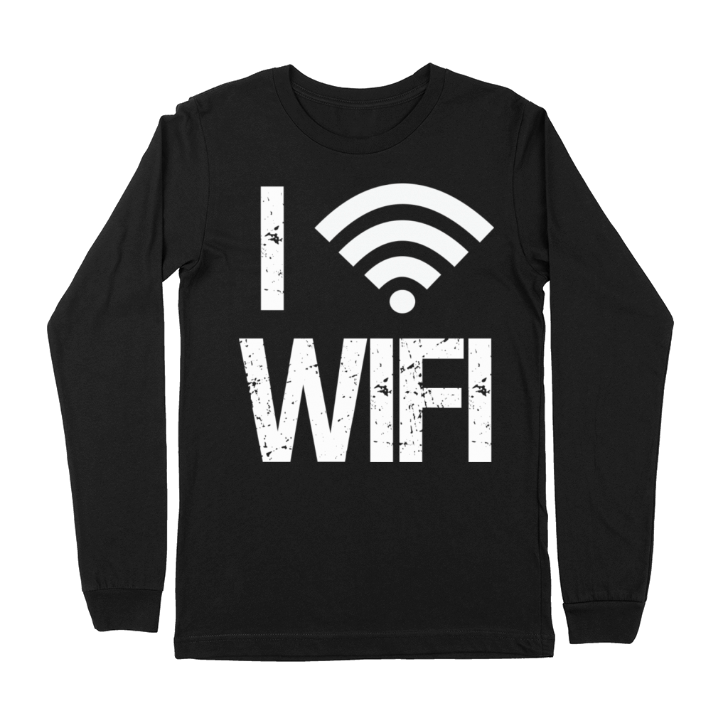 I love wifi slogan symbol Premium Long Sleeve