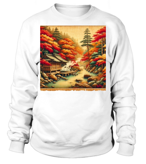 Classic Scenery Papyrus Scroll Onsen Japanese Art Sweatshirt Unisex