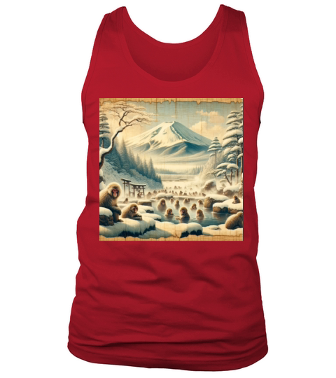 Vintage Animal Macaque Winter Monkey Japanese Art Tank Top Unisex