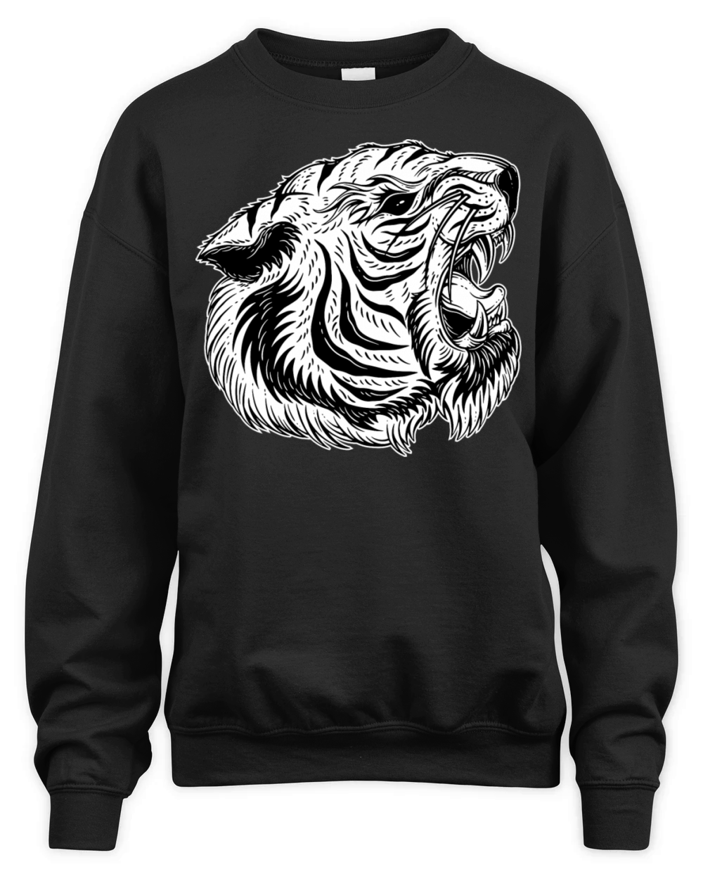 Angry Dark Tiger Artwork Unisex Premium Crewneck Sweatshirt