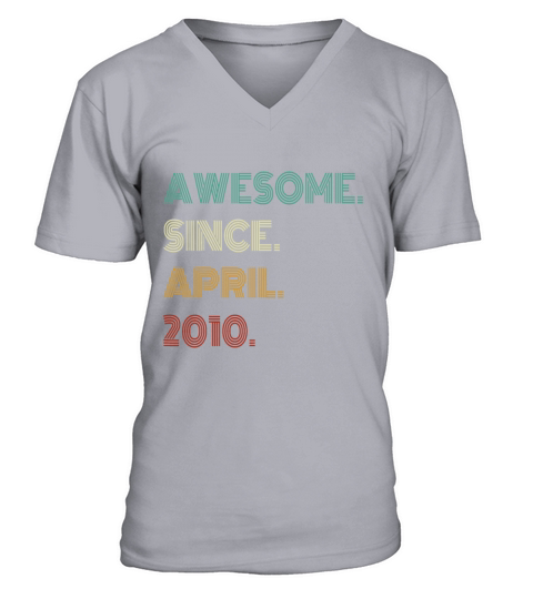 13 Years Old Awesome Since April 2010 13th Birthda V-Neck T-shirt