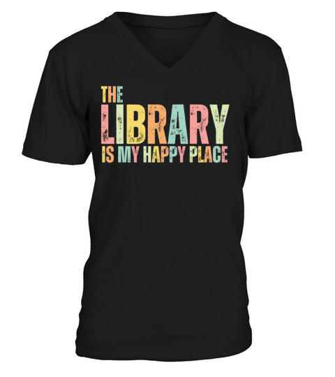 Library Book Lover Reading Bookworm V-Neck T-shirt