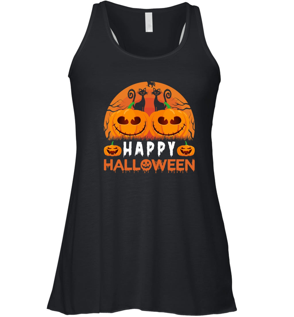 happy halloween cat Women's Flowy Tank Top