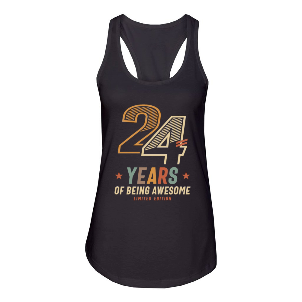 24 Years Of Being Awesome 2000 24th Birthday Women's Racerback Tank
