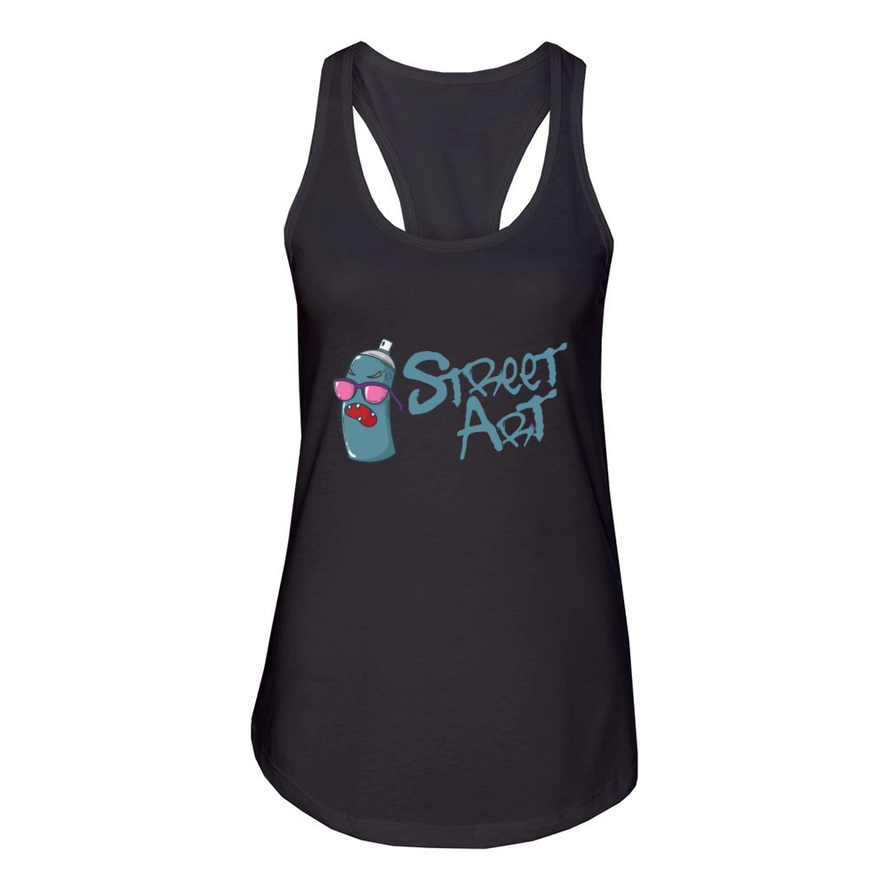 Street Art Spray Can Art Graffiti Style Women's Racerback Tank