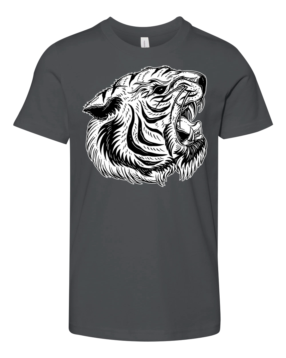 Angry Dark Tiger Artwork Youth Unisex Jersey Tee