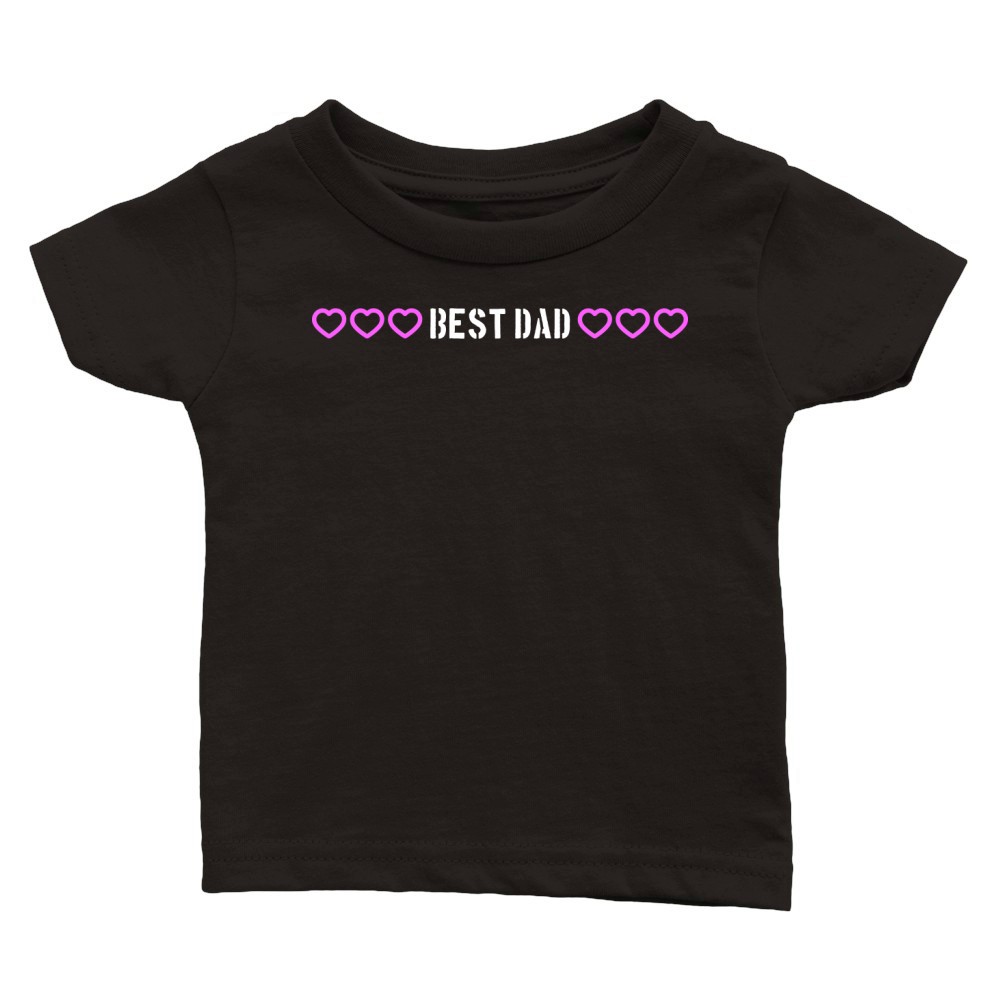 Best Dad Heart Love Classic Baby Crewneck T-shirt