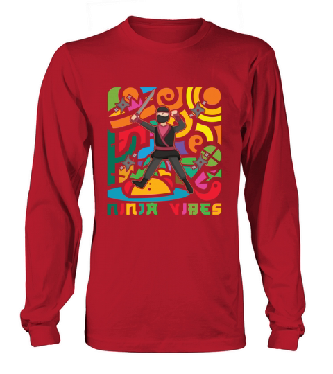 Funny Ninja Vibes Retro Vintage Recovered 01 Long sleeved Unisex