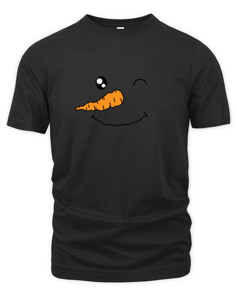 Snowman with Carrot as Nose Winter Organic Unisex T-shirt