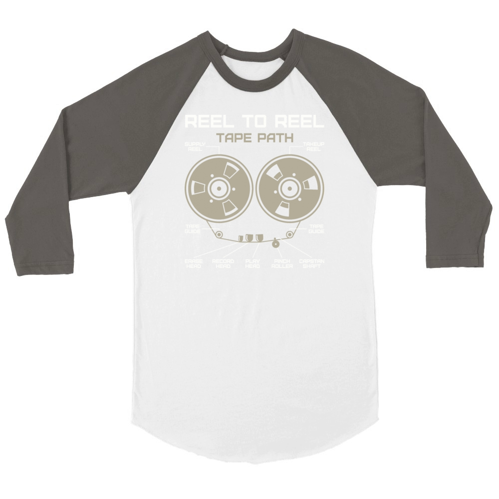 Reel To Reel Tape Unisex ¾ sleeve Raglan T-shirt