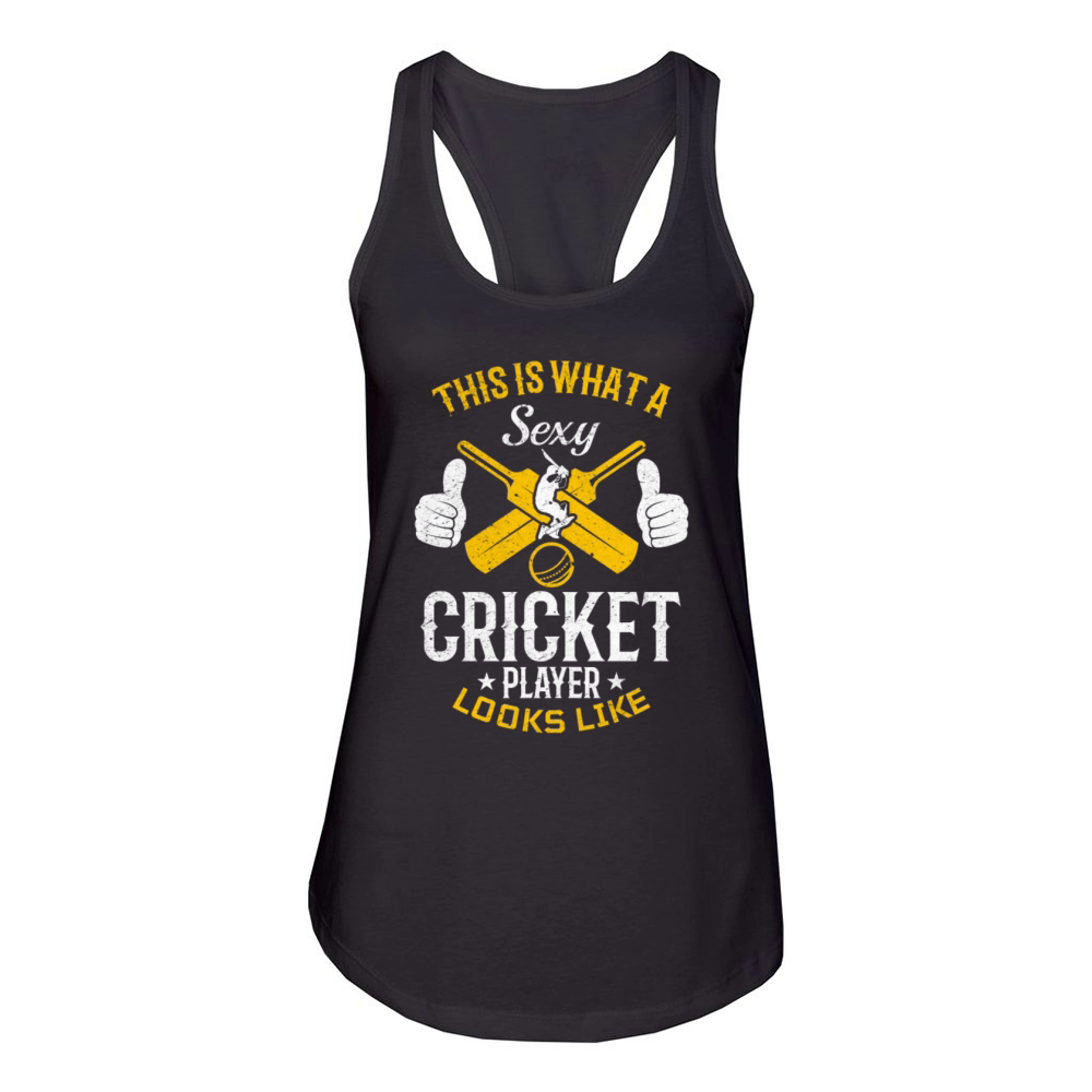 Cricket Game Cricket Sport - Sexy Cricket Player Women's Racerback Tank