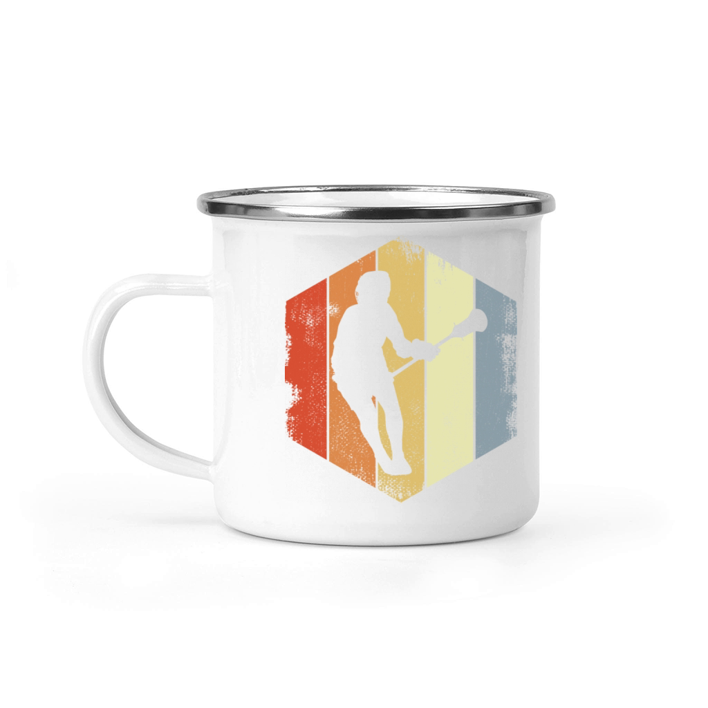 Vintage Lacrosse Player Camping Mug
