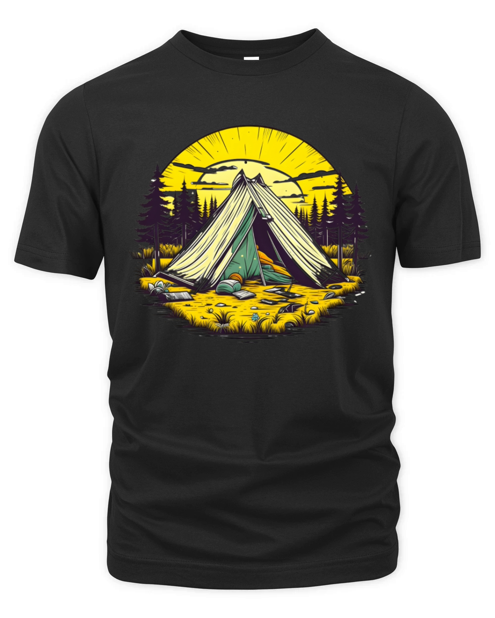 A tent sitting in the middle of a field Organic Unisex T-shirt
