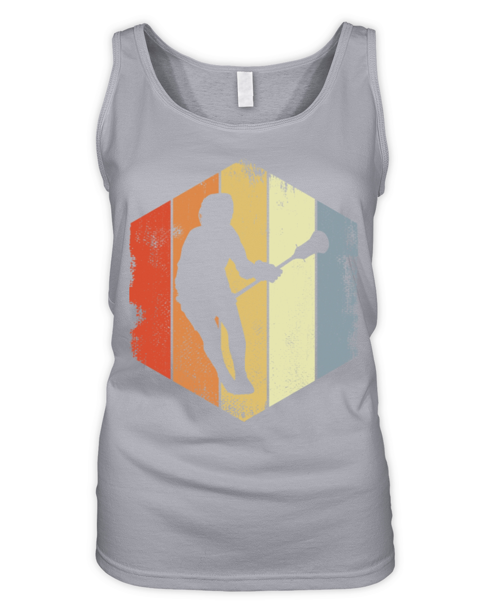 Vintage Lacrosse Player Organic Women's Tank Top