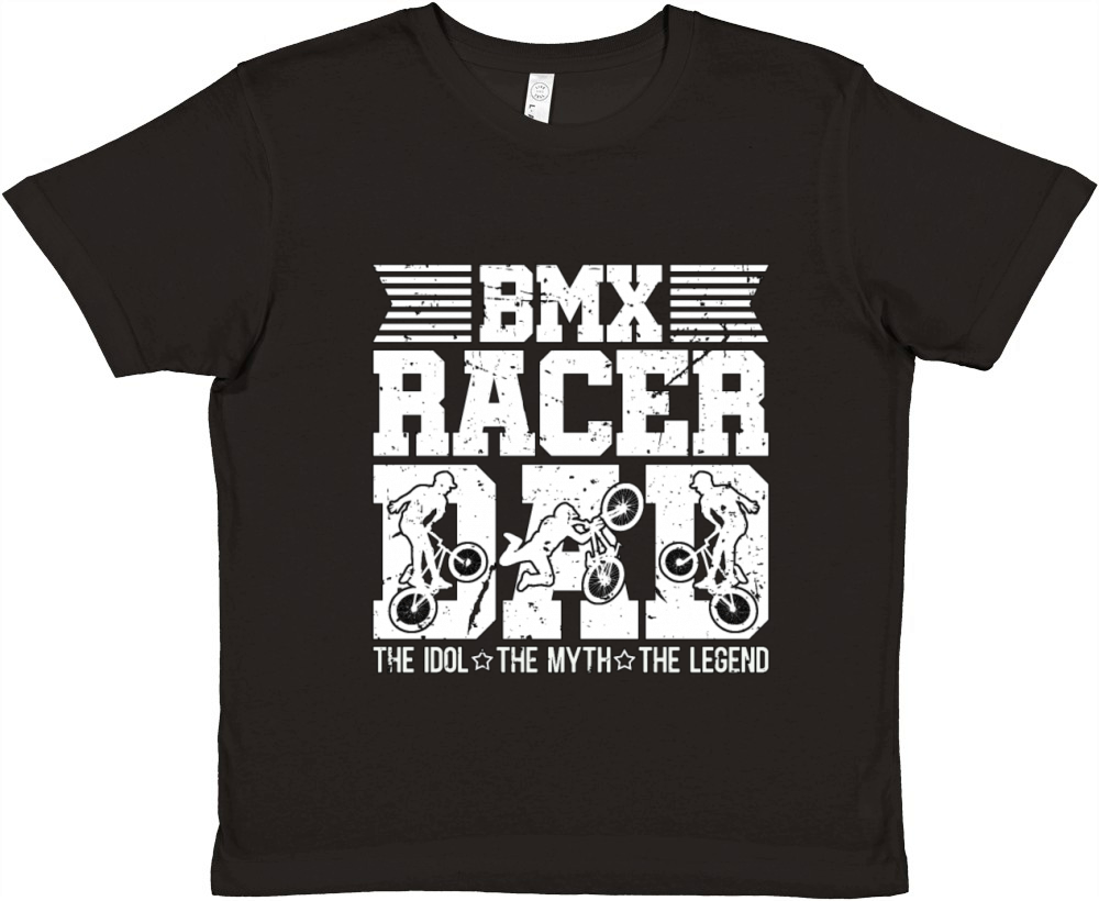 BMX Racer Dad The Idol The Myth The Legend Cyclist Premium Kids Crewneck T-shirt